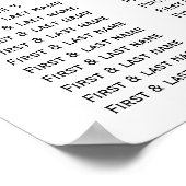 Greenery Elegant Wedding Seating Chart Poster (Ecke)