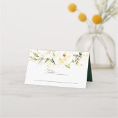 Greenery Elegant White Wedding Platzkarte (Vorderseite)