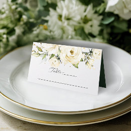 Greenery Elegant White Wedding Platzkarte