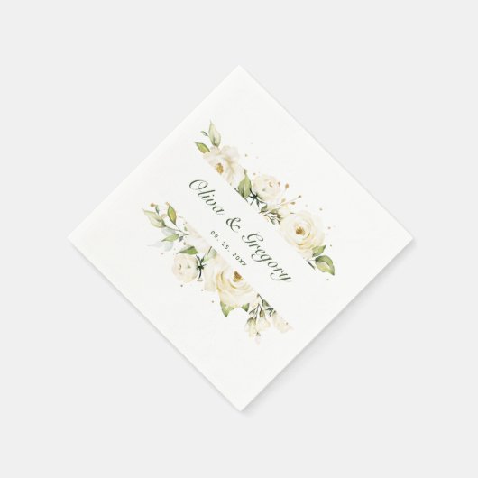 Greenery Elegante Rose Wedding Serviette (Ecke)