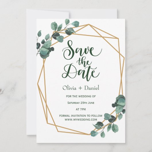 Greenery Elopement Save The Date Invitation Einladung (Vorderseite)