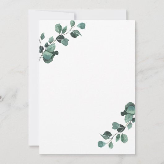 Greenery Elopement Save The Date Invitation Einladung (Rückseite)