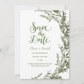 Greenery Elopement Save The Date Invitation Einladung (Vorderseite)