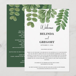 Greenery Emerald Green Wedding Tour Programm