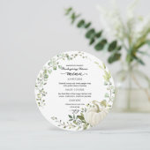 Greenery Erntedank Dinner Circle Card Einladung (Stehend Vorderseite)