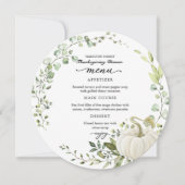 Greenery Erntedank Dinner Circle Card Einladung (Vorderseite)