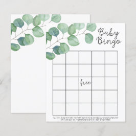 Greenery Eucalyptus - Baby Dusche Bingo Spiel