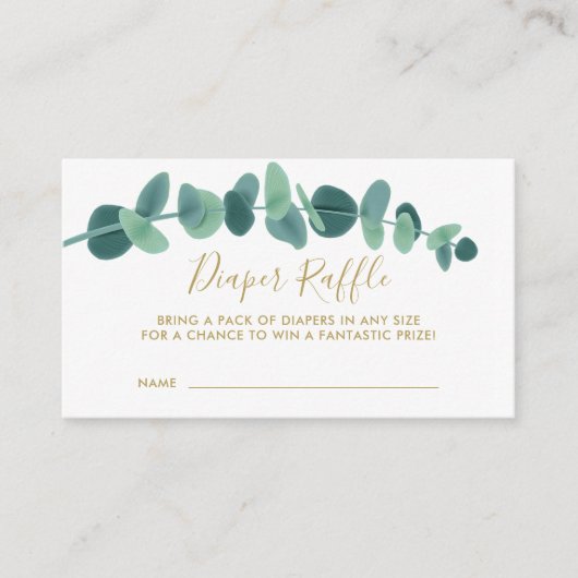 Greenery Eucalyptus Baby Shower Begleitkarte (Vorderseite)