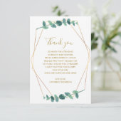 Greenery Eucalyptus Baby Shower Dankeskarte (Stehend Vorderseite)