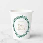Greenery Eucalyptus Baby Shower Pappbecher (Vorderseite)