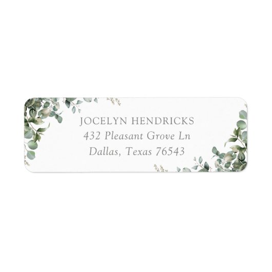 Greenery Eucalyptus Baby Shower Rücksendeadresse (Vorne)