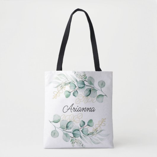 Greenery Eucalyptus Blätter Bridesmaid Tasche (Vorderseite)