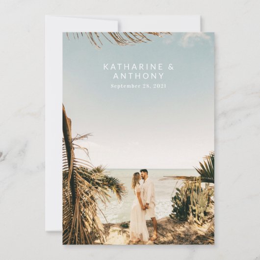 Greenery Eucalyptus Blätter Einladung Hochzeit (Rückseite)