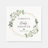 Greenery Eucalyptus Blätter Geometric Baby Shower Serviette (Vorderseite)