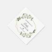 Greenery Eucalyptus Blätter Geometric Baby Shower Serviette (Ecke)