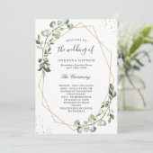 Greenery Eucalyptus Blätter Geometric Wedding Programm (Stehend Vorderseite)