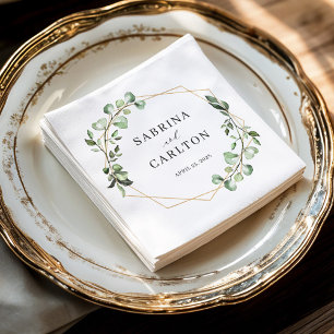 Greenery Eucalyptus Blätter Geometric Wedding Serviette