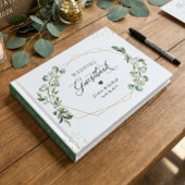 Greenery Eucalyptus Blätter Gold Geometric Wedding Gästebuch