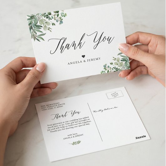 Greenery Eucalyptus Blätter Vielen Dank Postkarte