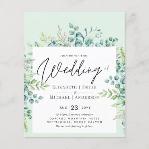 Greenery Eucalyptus Blätter Wedding Invites Budget