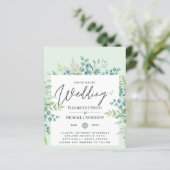 Greenery Eucalyptus Blätter Wedding Invites Budget (Stehend Vorderseite)