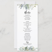 Greenery Eucalyptus Blätter Wedding Menu (Vorderseite)
