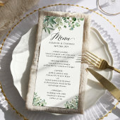 Greenery Eucalyptus Blätter Wedding Menükarte