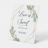 Greenery Eucalyptus Boho Blätter Liebe ist süß Sockelschild (Vorderseite)