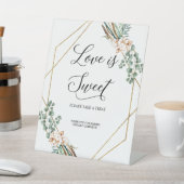 Greenery Eucalyptus Boho Blätter Liebe ist süß Sockelschild (In SItu)