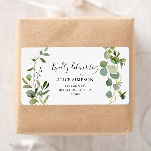 Greenery Eucalyptus Boho Calligraphy Address (Insitu)