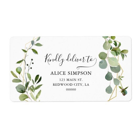 Greenery Eucalyptus Boho Calligraphy Address (Vorne)