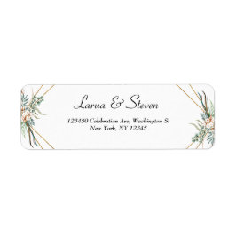 Greenery Eucalyptus Boho Glitter Return Address