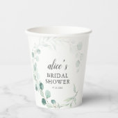 Greenery Eucalyptus Botanical Bridal Shower Pappbecher (Vorderseite)