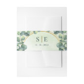 Greenery Eucalyptus Botanical Monogram Wedding Einladungsbanderole (Vorderseite Beispiel)