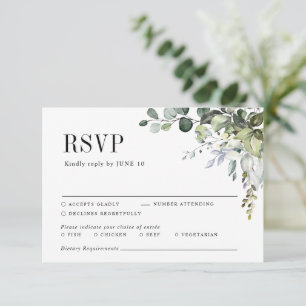 Greenery Eucalyptus Botanisches Elegantes Hochzeit RSVP Karte
