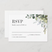 Greenery Eucalyptus Botanisches Elegantes Hochzeit RSVP Karte (Vorne/Hinten)