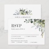 Greenery Eucalyptus Botanisches Elegantes Hochzeit RSVP Karte (Vorne/Hinten)