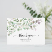 Greenery Eucalyptus Brautparty Danke Karte (Stehend Vorderseite)
