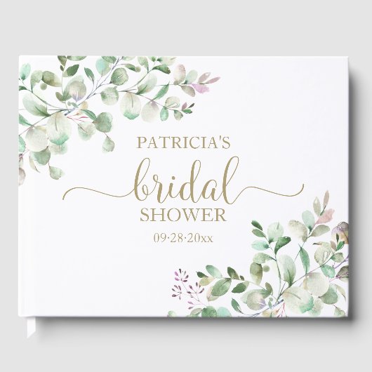 Greenery Eucalyptus Brautparty Gästebuch (Vorderseite)