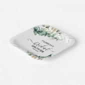 Greenery Eucalyptus Brautparty Pappteller (Gewinkelt)