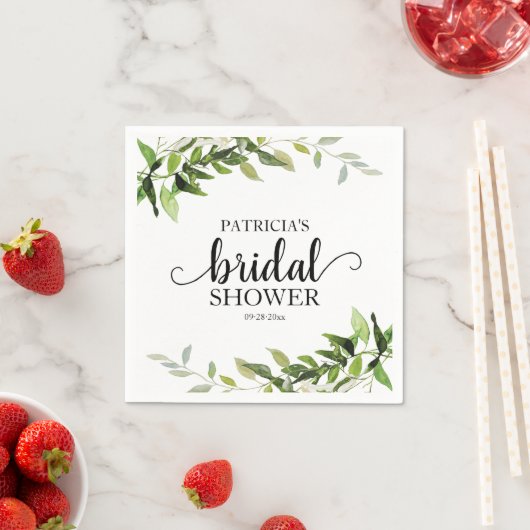 Greenery Eucalyptus Brautparty Serviette (Beispiel)