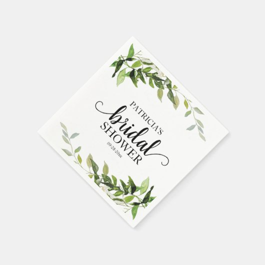 Greenery Eucalyptus Brautparty Serviette (Ecke)