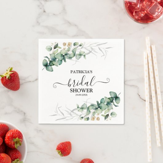 Greenery Eucalyptus Brautparty Serviette (Beispiel)