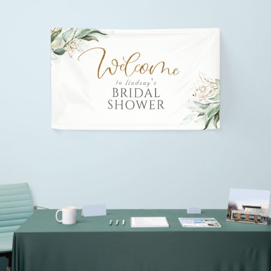 Greenery Eucalyptus Brautparty Willkommen Banner (Messeveranstaltung)