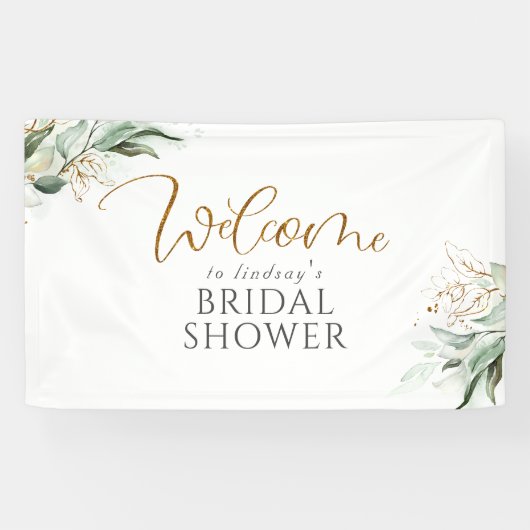 Greenery Eucalyptus Brautparty Willkommen Banner (Horizontal)