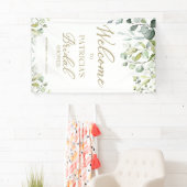 Greenery Eucalyptus Brautparty Willkommen Banner (Insitu)