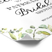 Greenery Eucalyptus Brautparty Willkommen Poster (Ecke)