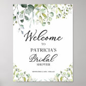 Greenery Eucalyptus Brautparty Willkommen Poster (Vorne)