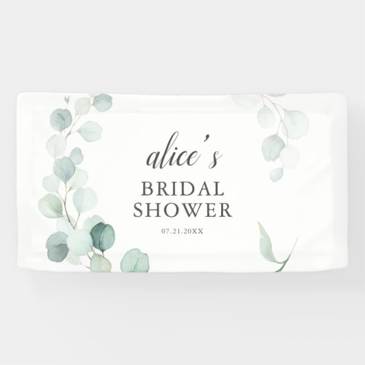 Greenery Eucalyptus Bridal Shower Banner (Horizontal)