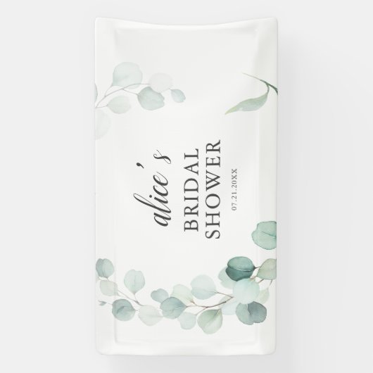 Greenery Eucalyptus Bridal Shower Banner (Vertikal)